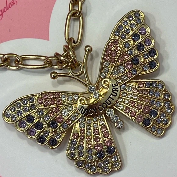 JUICY COUTURE Crystal Butterfly Charm Necklace - Picture 4 of 13